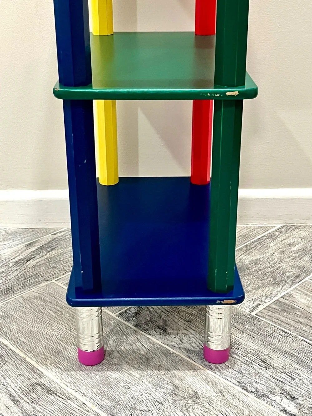Vintage 80s/90s Pierre Sala Colorful Kids Pencil Book Shelf Classroom - Rare!